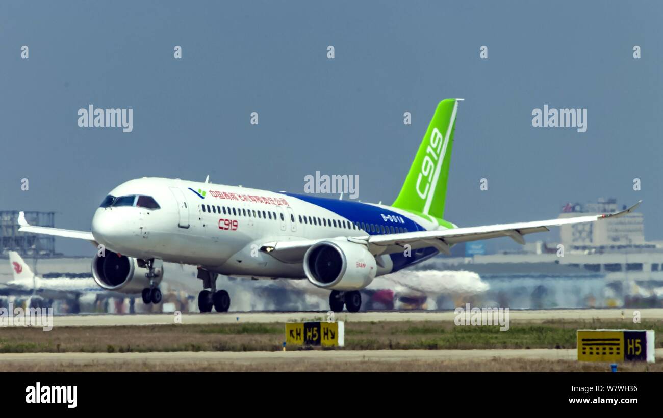 China's first selfdeveloped large passenger jet C919 of COMAC