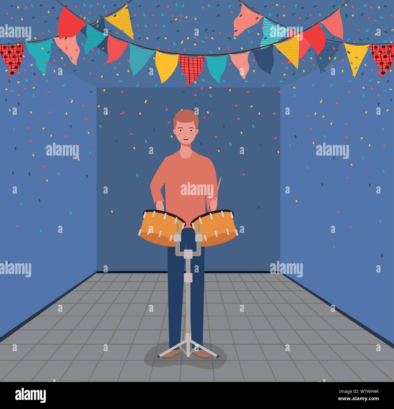 woman playing timpani drums character Stock Vector Image & Art Alamy