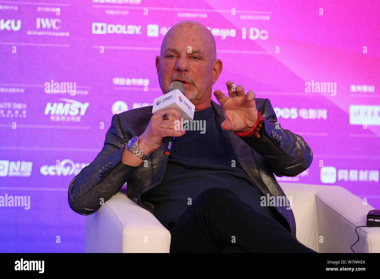 American director Rob Cohen attends the Sino-Foreign Film Co-Production Forum during the 7th Beijing International Film Festival in Beijing, China, 17 Stock Photo