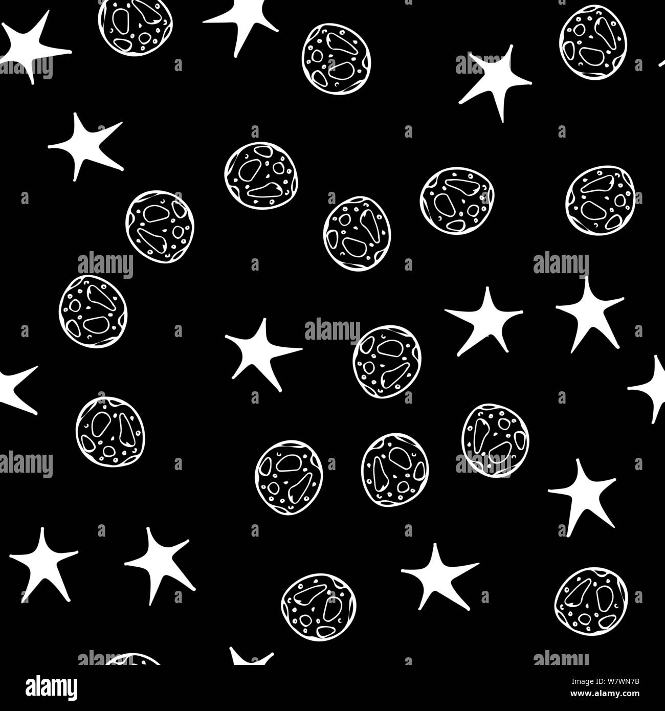Drawing moon stars Black and White Stock Photos & Images - Alamy
