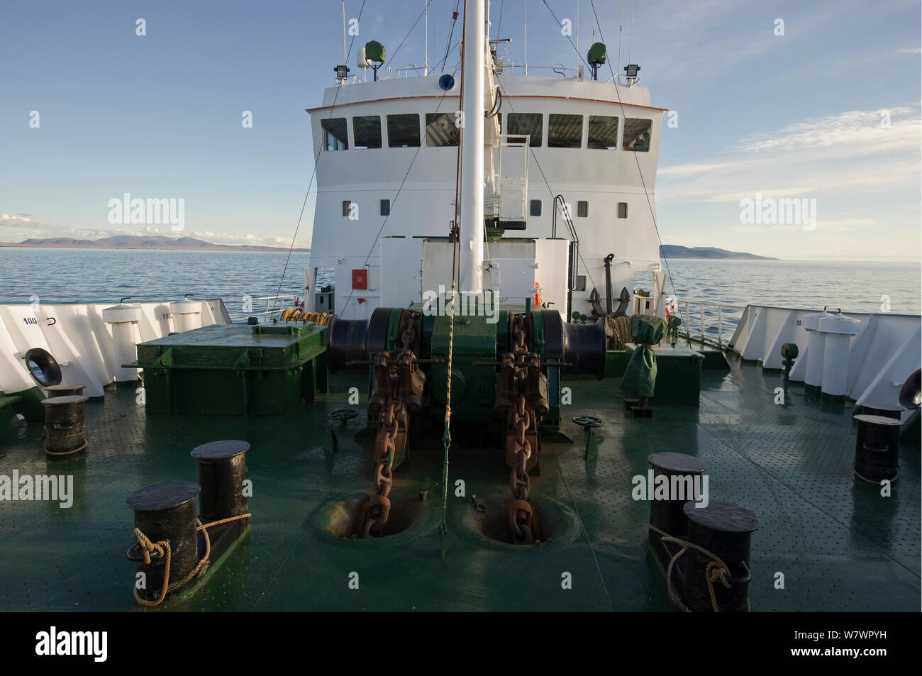 View aboard ship travelling to Wrangel Island, Far Eastern Russia, August 2011. Stock Photo