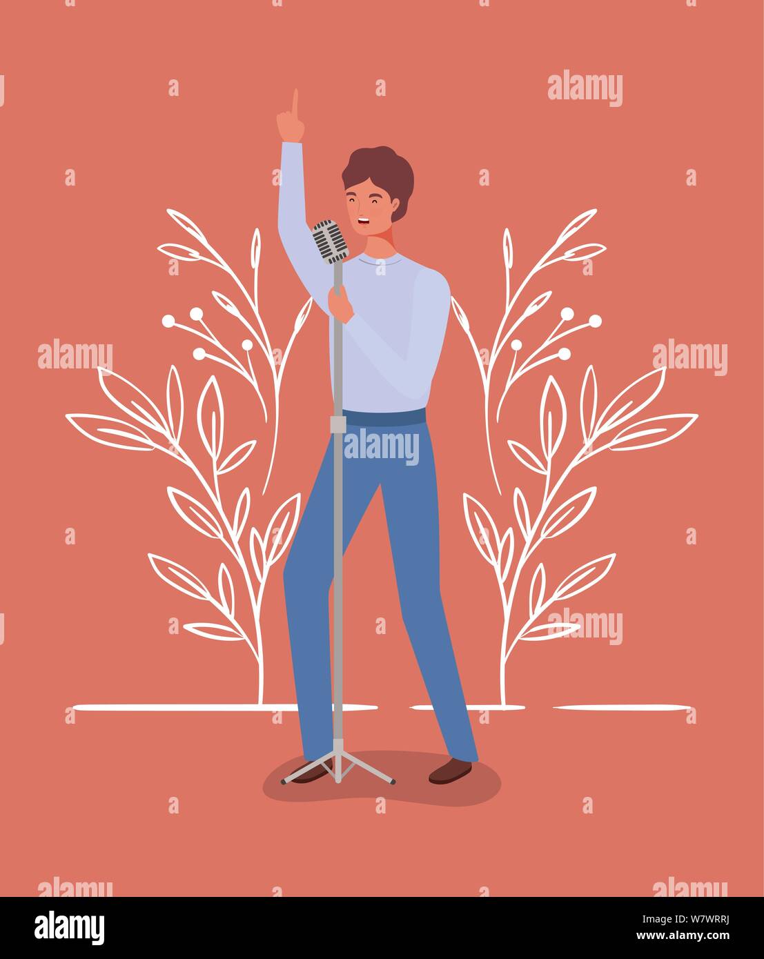 woman singing with microphone character Stock Vector Image & Art - Alamy
