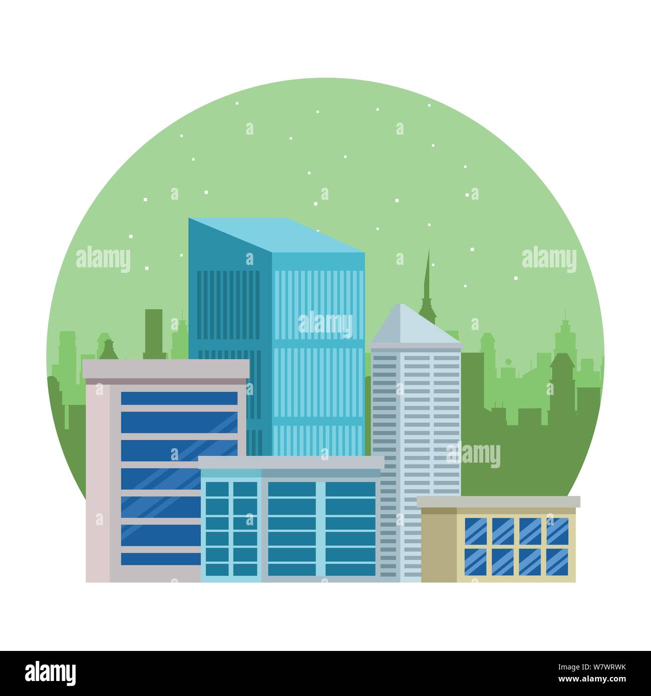 Office buildings and skyscraper real estates Stock Vector Image & Art ...