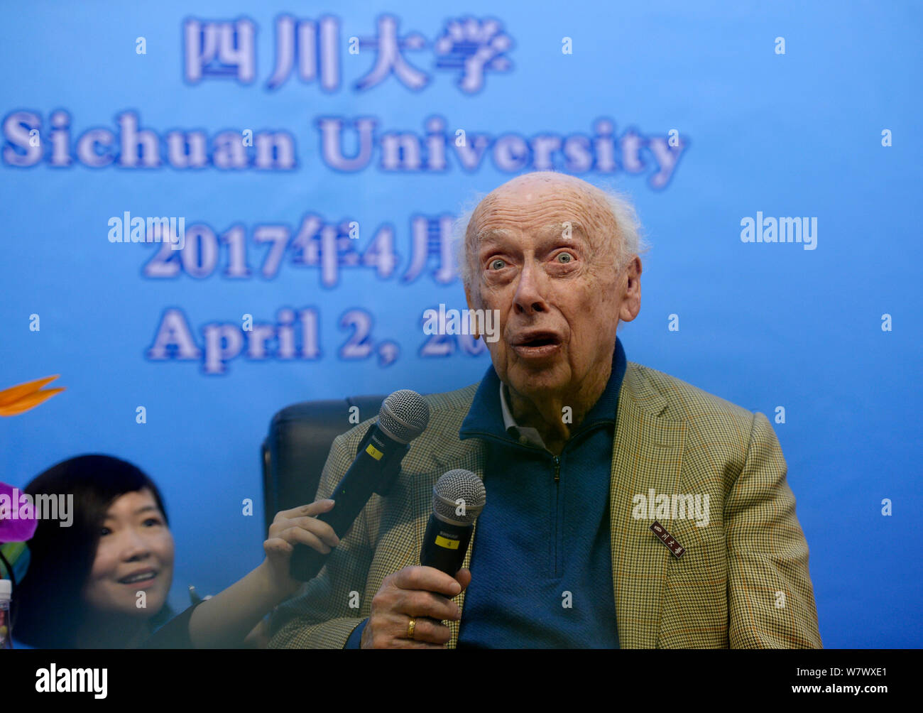 American molecular biologist James Watson, one of the codiscoverers of the structure of DNA and