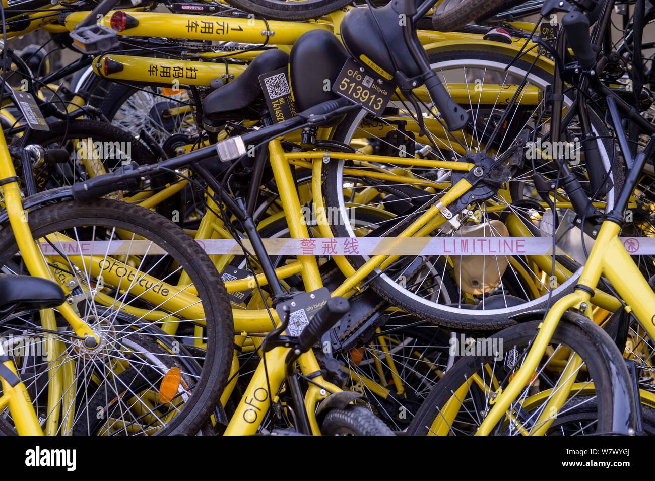 Damaged bicycles of Chinese bike 