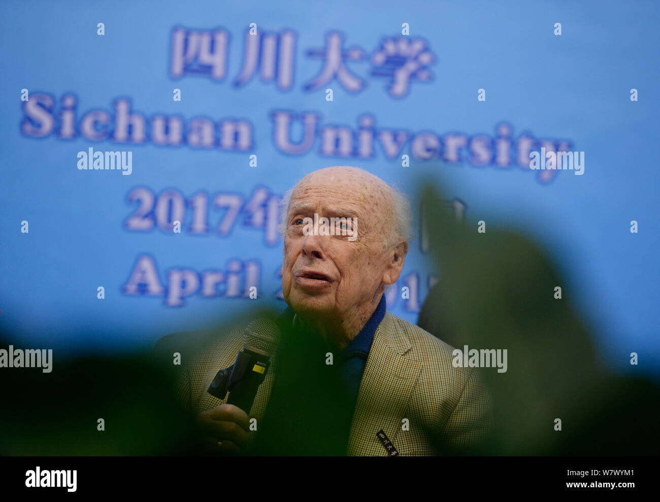 American molecular biologist James Watson, one of the codiscoverers of the structure of DNA and