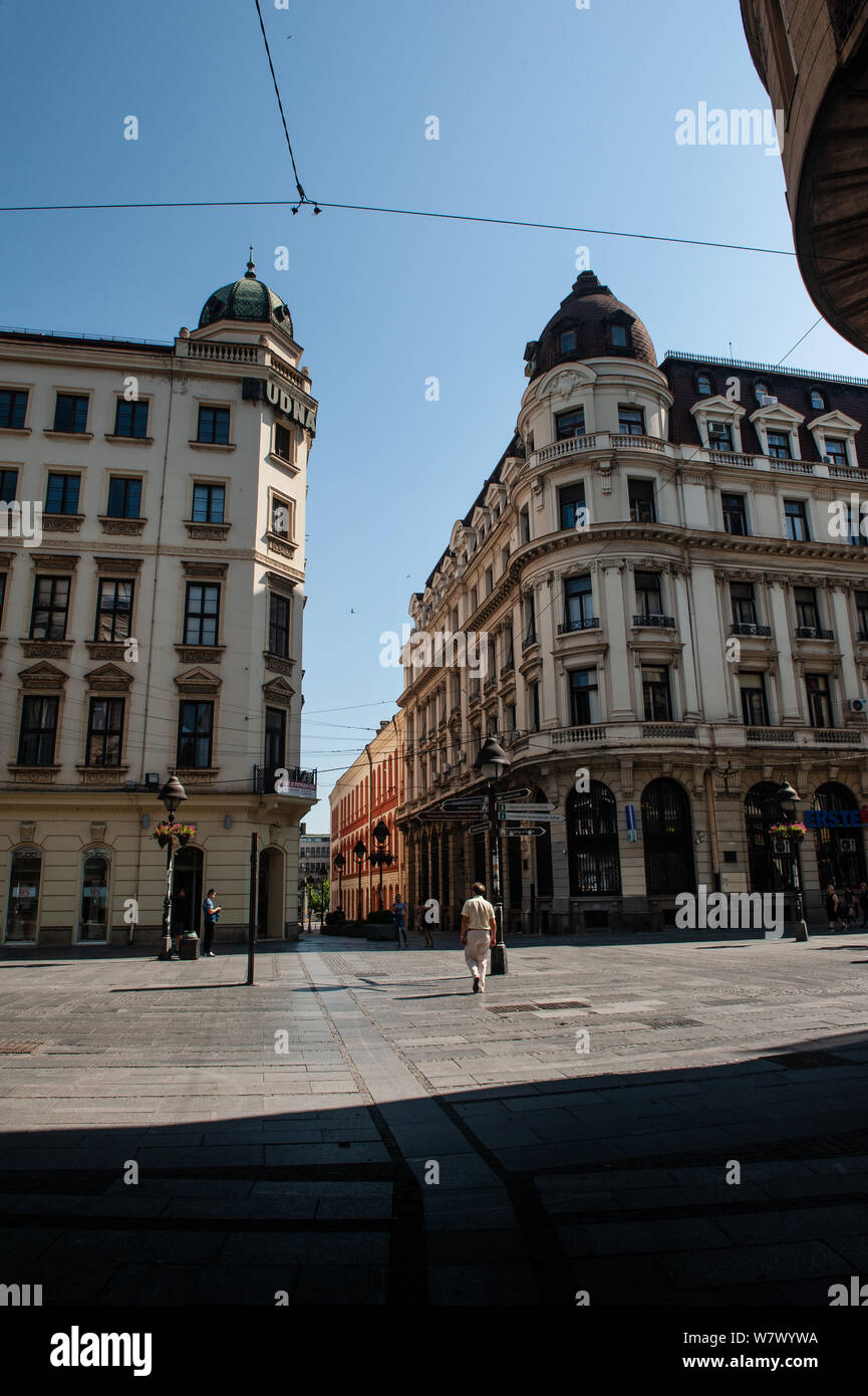 The architecture of Knez Mihailova Street in the Serbian capital Belgrade Stock Photo