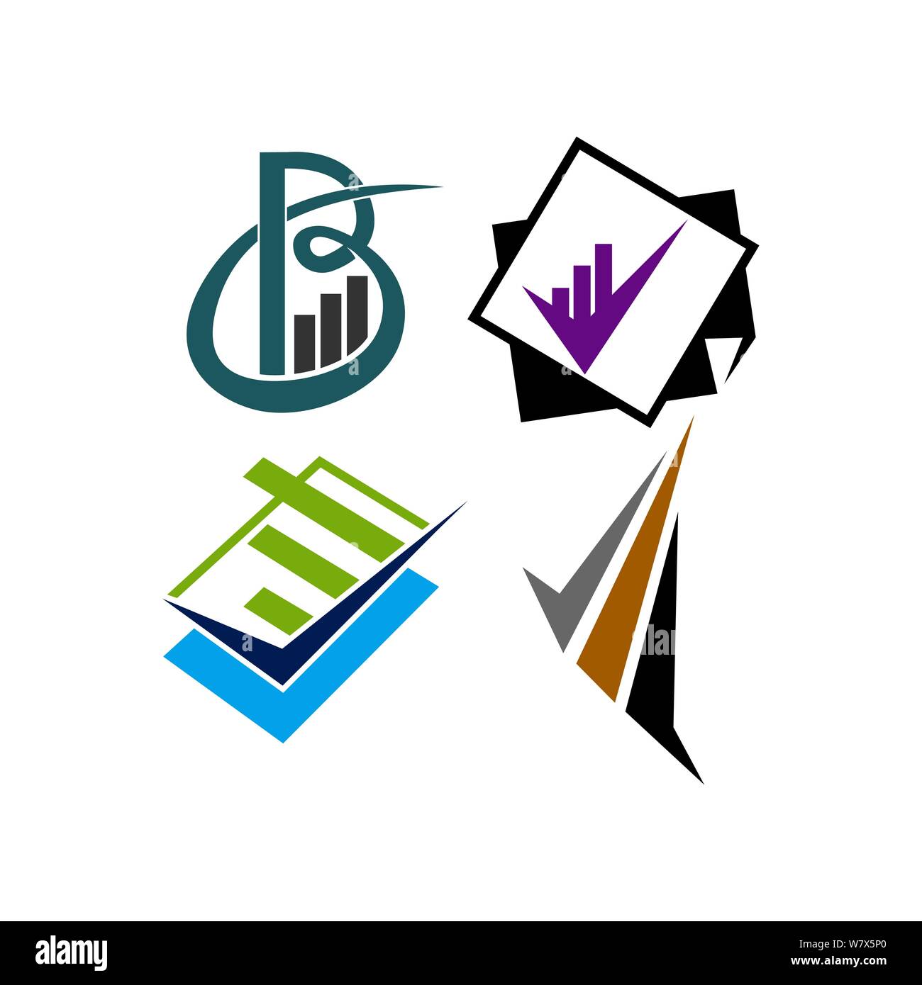 Accounting Tax Financial Business Logo Design Set Template Vector Stock ...
