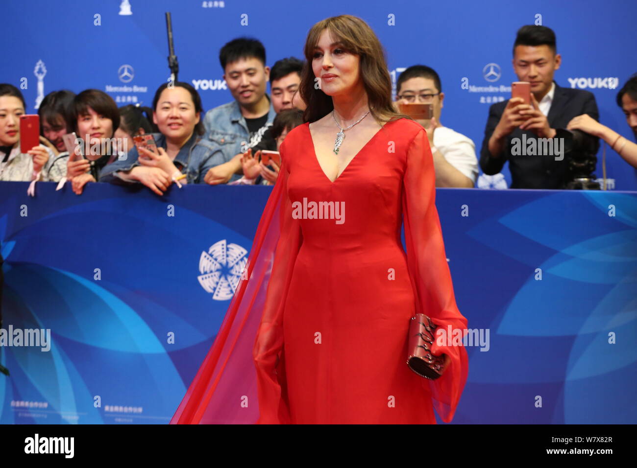 Italian actress and model Monica Bellucci arrives on the red carpet for the  closing ceremony of the 7th Beijing International Film Festival in Beijing  Stock Photo - Alamy