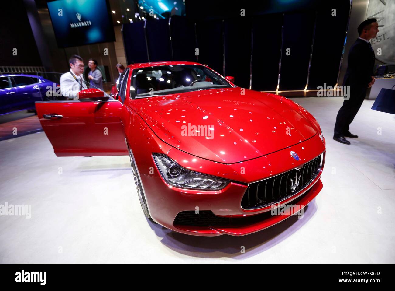 A Maserati Ghibli luxury sports car is on display during the 17th ...