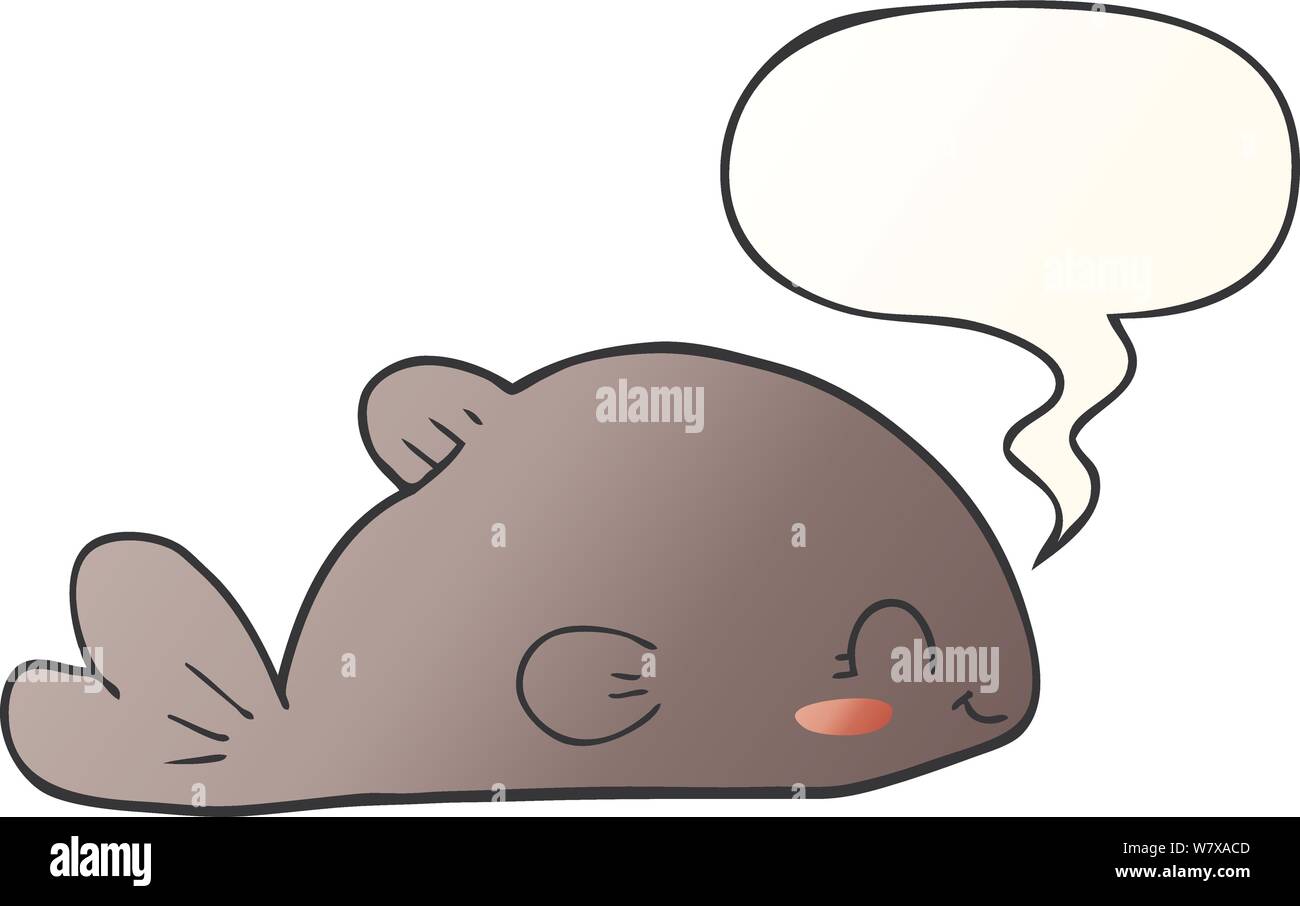 cartoon fish with speech bubble in smooth gradient style Stock Vector ...
