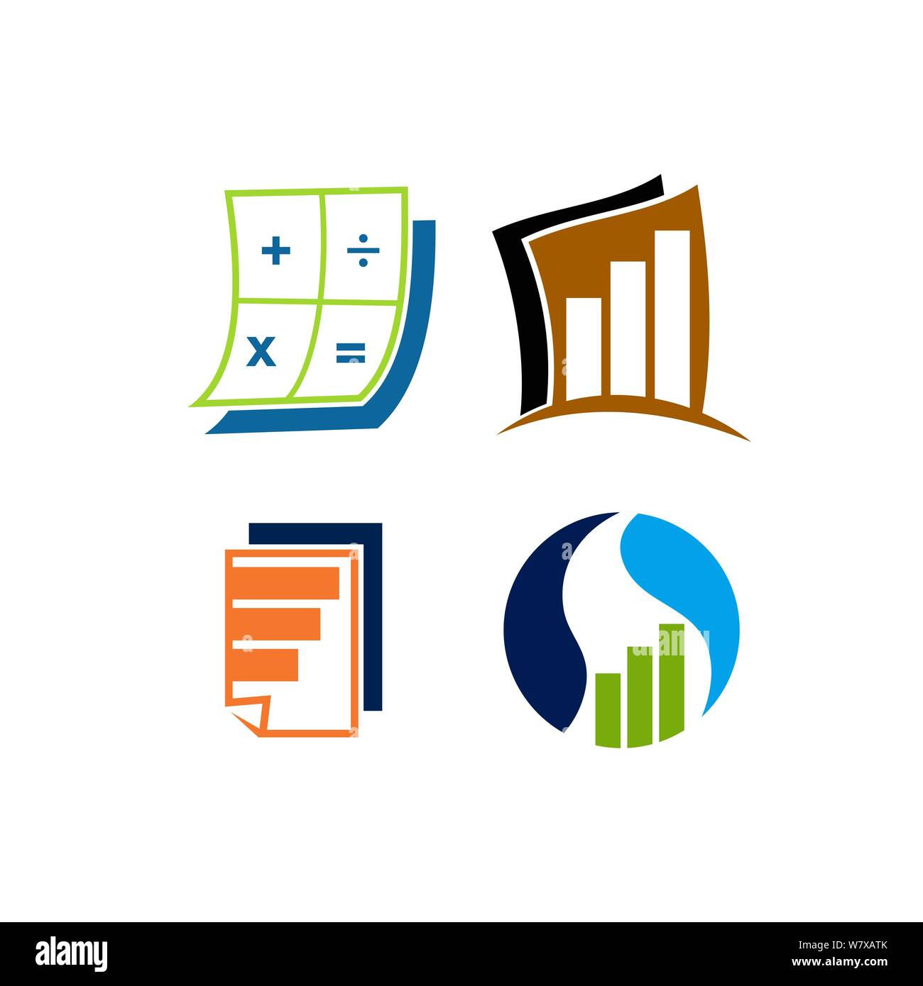 Accounting Tax Financial Business Logo Design Set Template Vector Stock ...