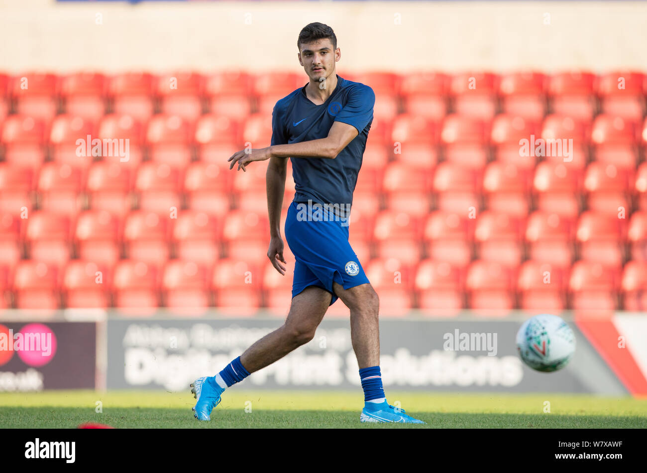 Armando Broja Of Chelsea U21 Pre Match During The The Leasing Com Trophy Group Stage Match Between Swindon Town And Chelsea At The County Ground Swin Stock Photo Alamy