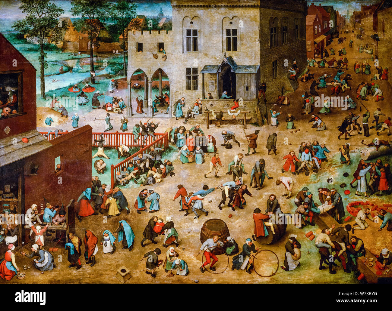 Reproduções De Pinturas Jogos de Crianças, 1560 por Pieter Bruegel The  Elder (1525-1569, Belgium)