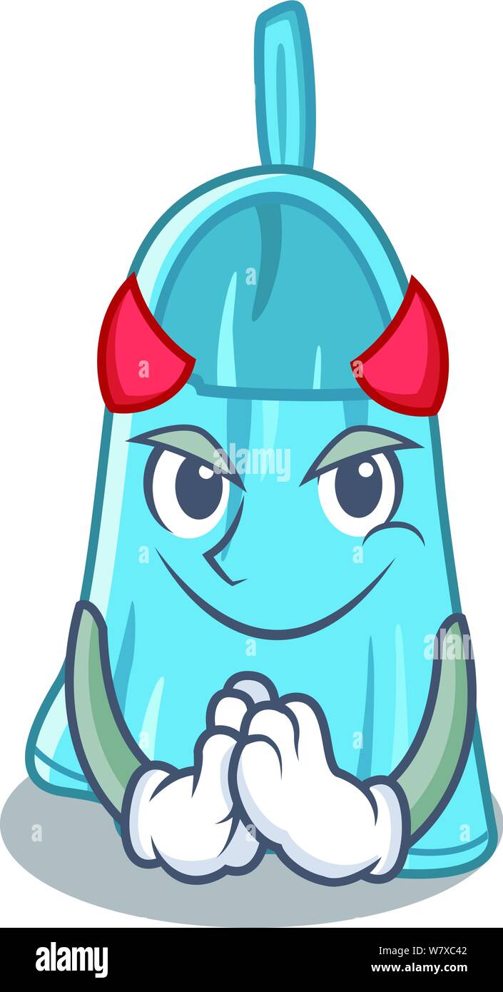Devil hand towel hanging on mascot wall Stock Vector