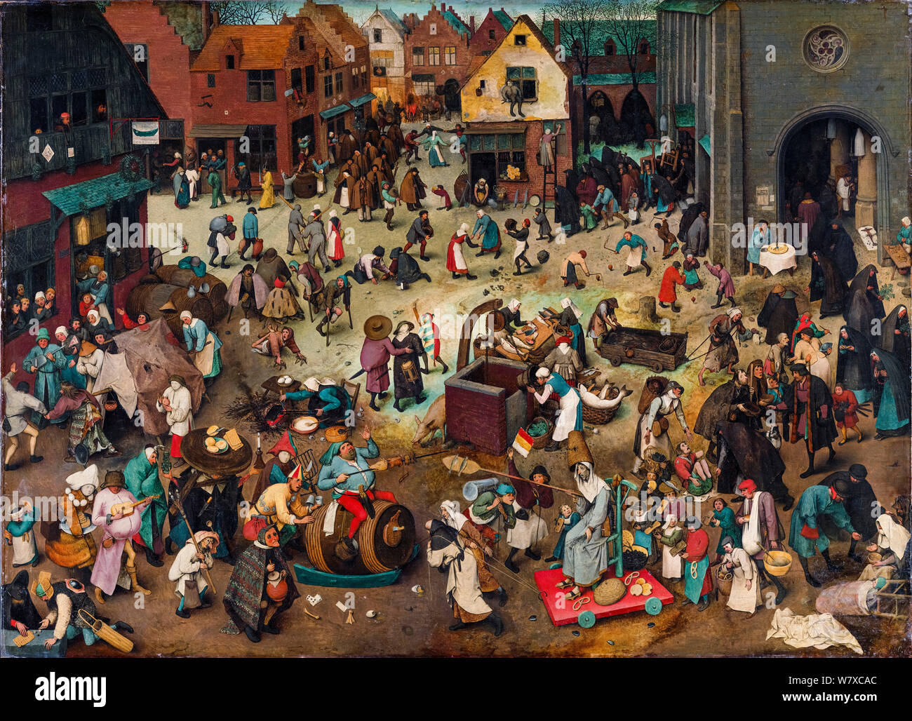 Pieter Bruegel the Elder, painting, The Fight Between Carnival and Lent, 1559 Stock Photo