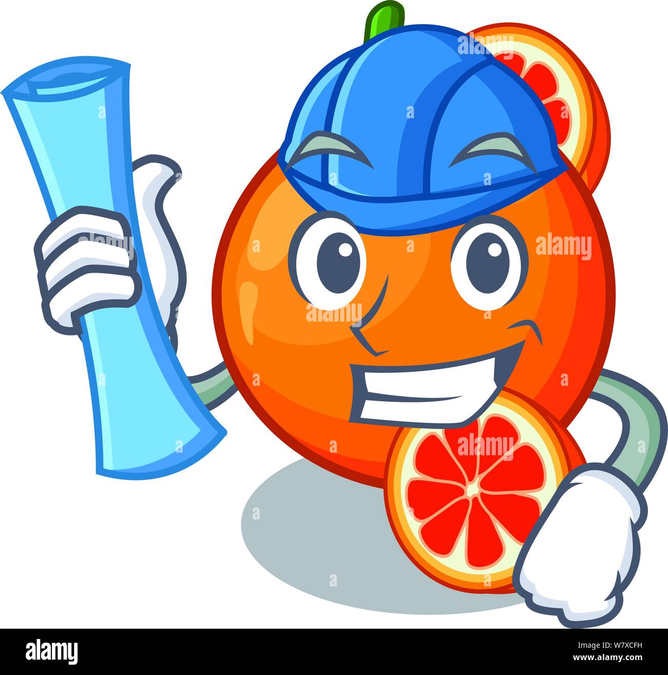 Architect orange blood slices in cartoon bowl Stock Vector Image & Art