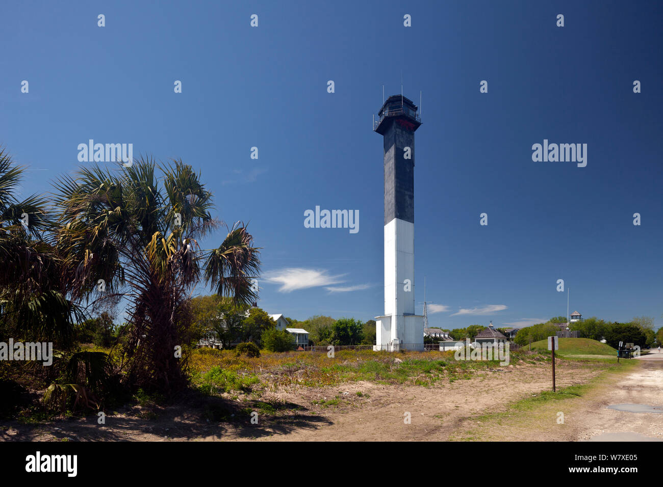 Sullivan&#39;s Island Lighthouse on Sullivan&#39;s Island, near Charleston, South Carolina, USA. Stock Photo