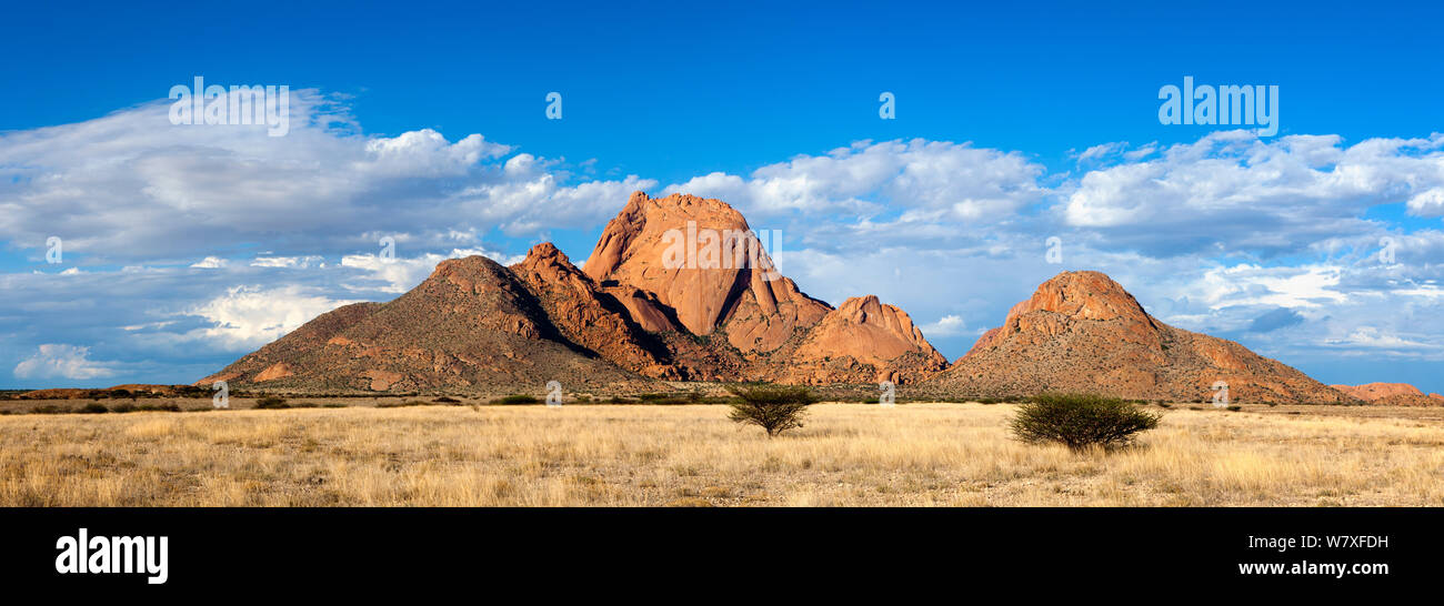 Western view of the Spitzkoppe mountains. Spitzkoppe, Erongo, Namibia. March 2012. Non-ex. Stock Photo