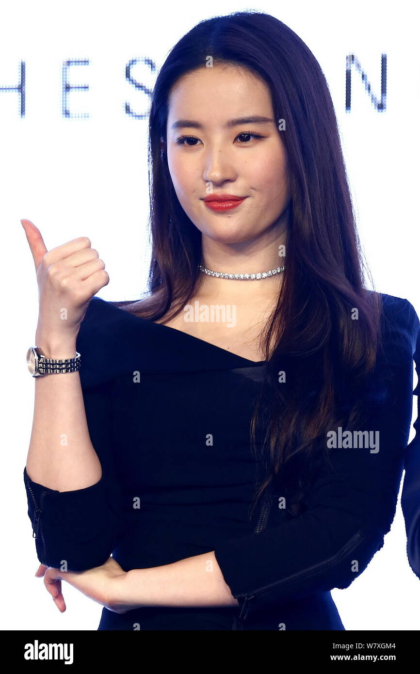 Chinese actress Liu Yifei attends a promotional event for Tissot