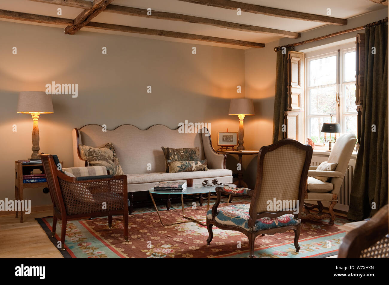 Sofa In Country Style Living Room Stock Photo Alamy