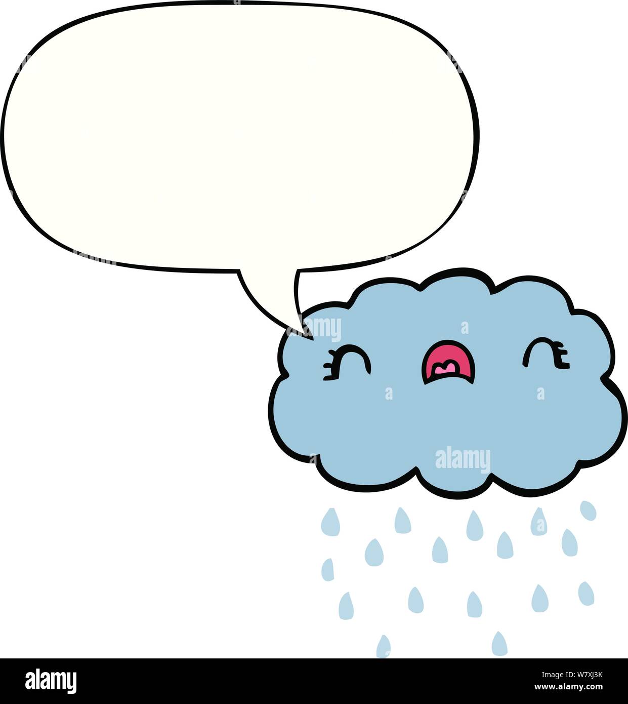 cute cartoon cloud with speech bubble Stock Vector Image & Art - Alamy