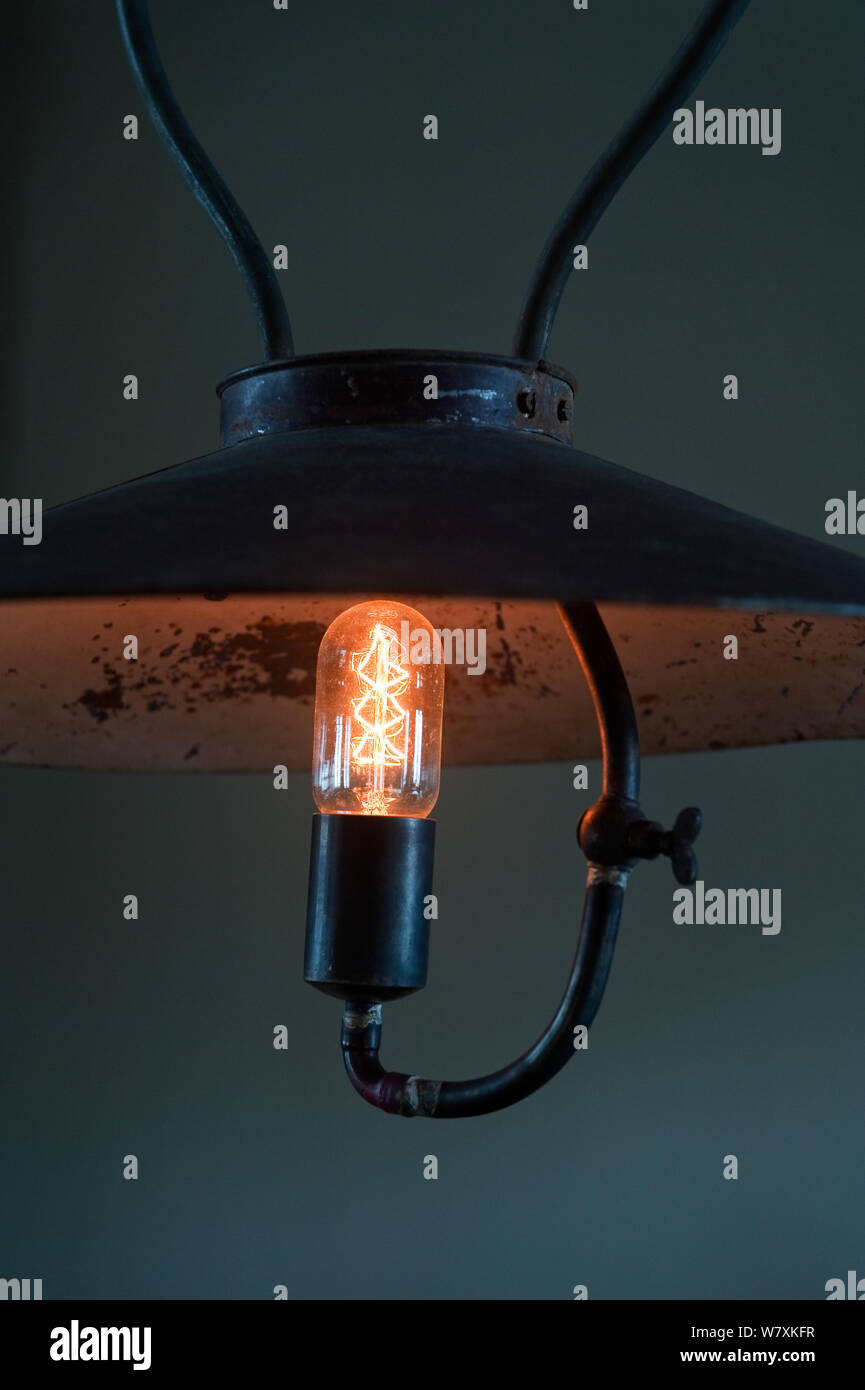 Vintage black pendant light Stock Photo Alamy
