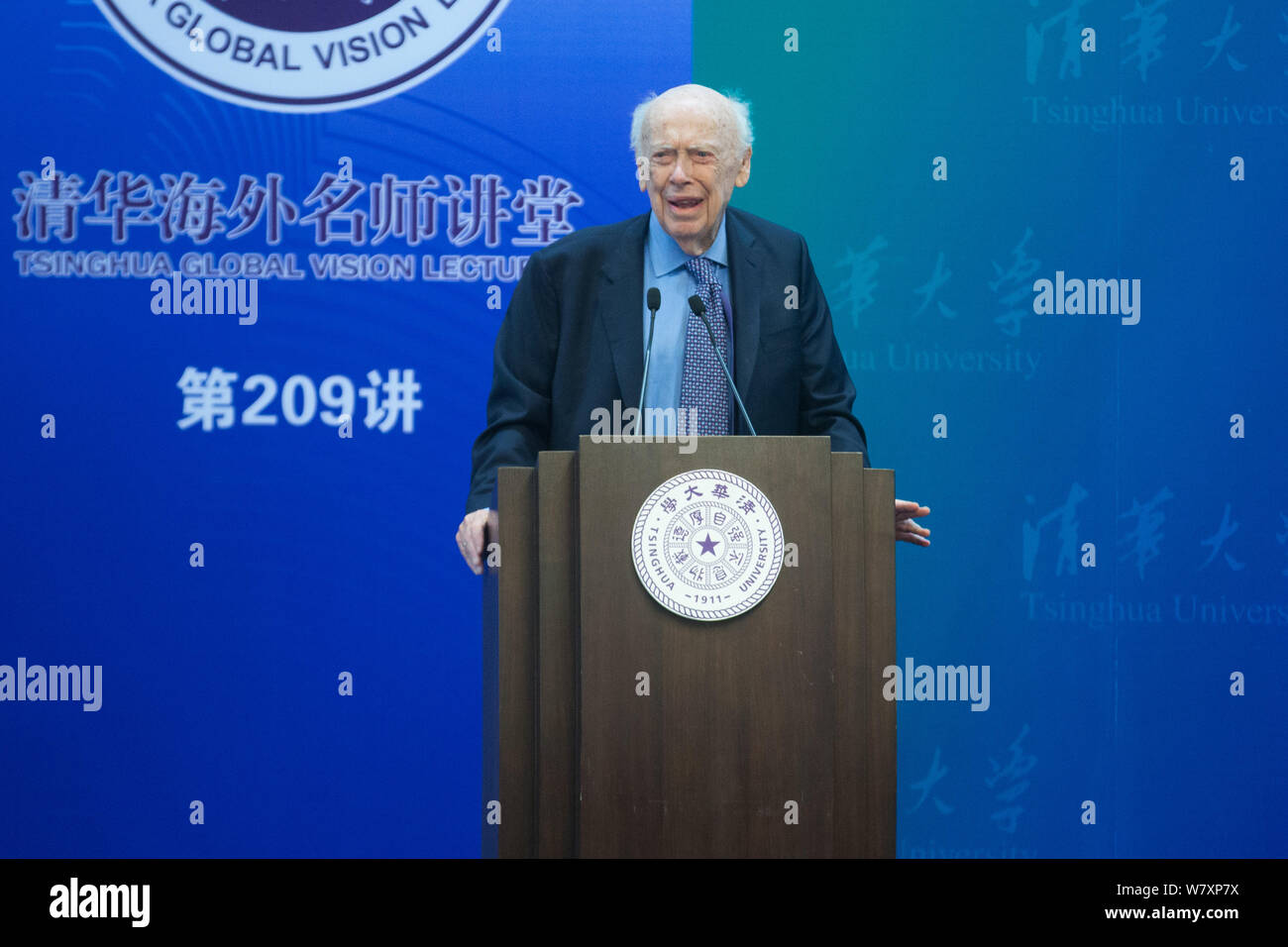 American molecular biologist James Watson, one of the codiscoverers of the structure of DNA and