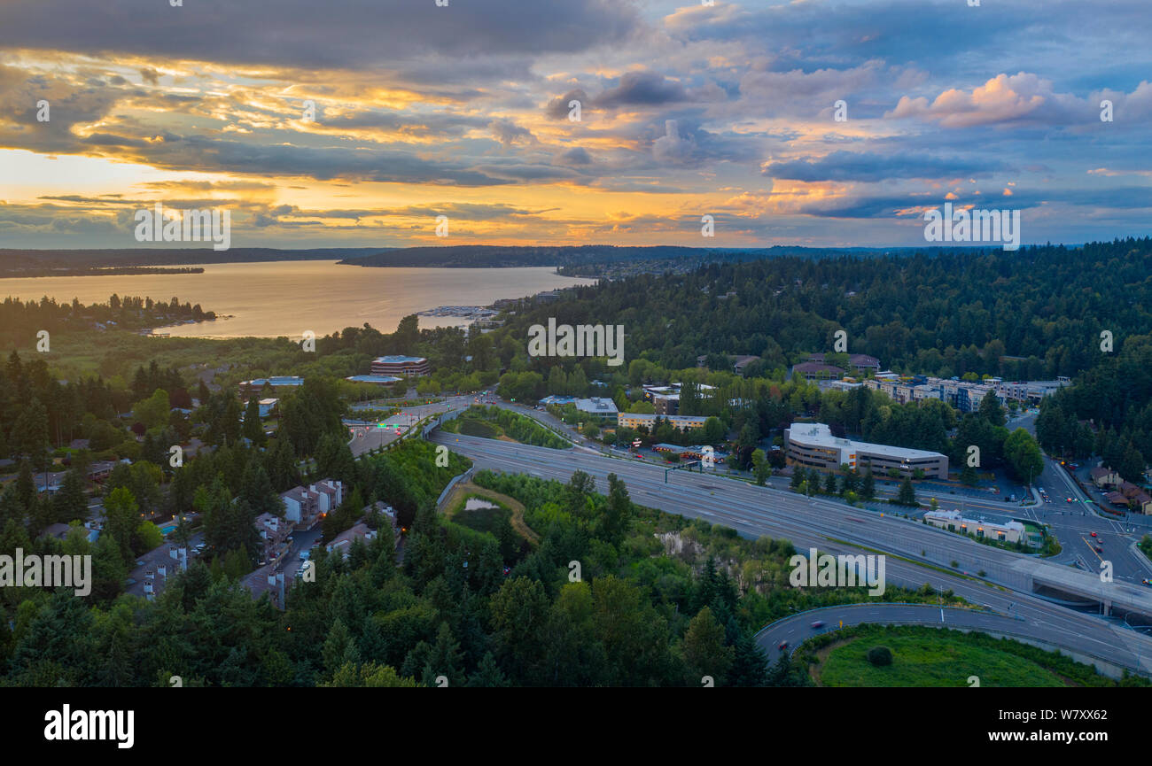 Bellevue is a modern city in the state of Washington Stock Photo