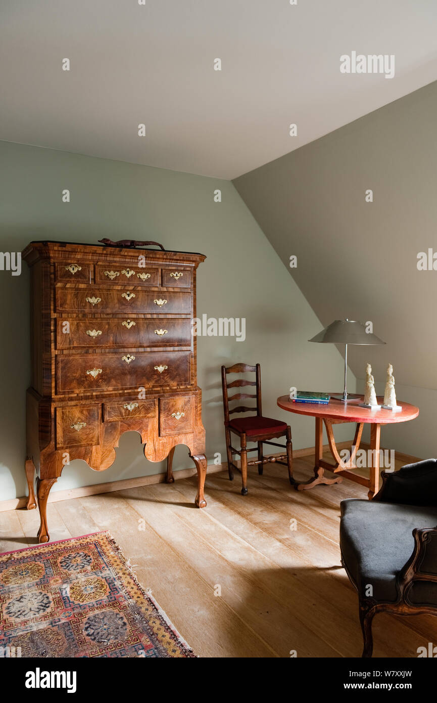 Antique drawers in country style bedroom Stock Photo Alamy