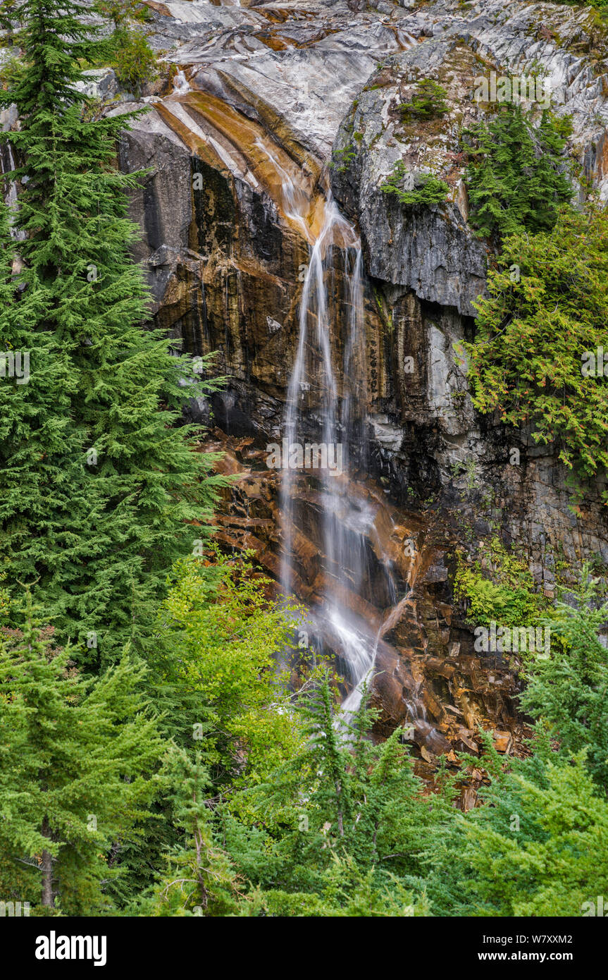 Keekwulee Falls, Denny Creek Trail to Melakwa Lake, Alpine Lakes Wilderness, Snoqualmie Pass area, North Cascades, Washington state, USA Stock Photo