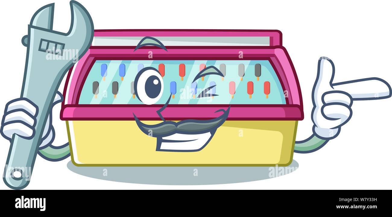 Mechanic ice cream freezer in cartoon shop Stock Vector Image & Art - Alamy