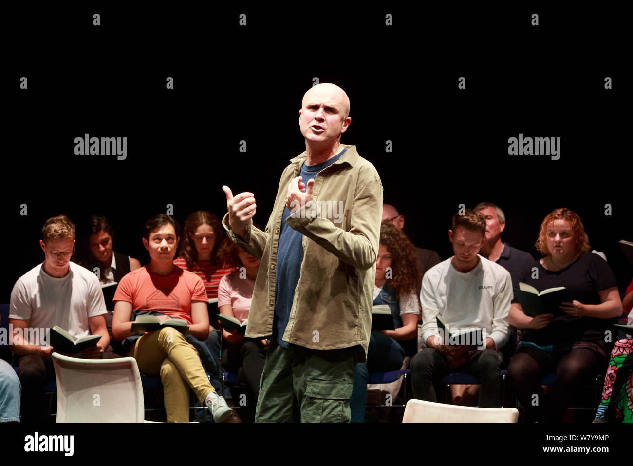 Edinburgh, UK. 7th Aug 2019. Photocall, Edinburgh International Festival present Total Immediate Collective Imminent Terrestrial Salvation is a new play by Tim Crouch. Credit: Pako Mera/Alamy Live News Stock Photo