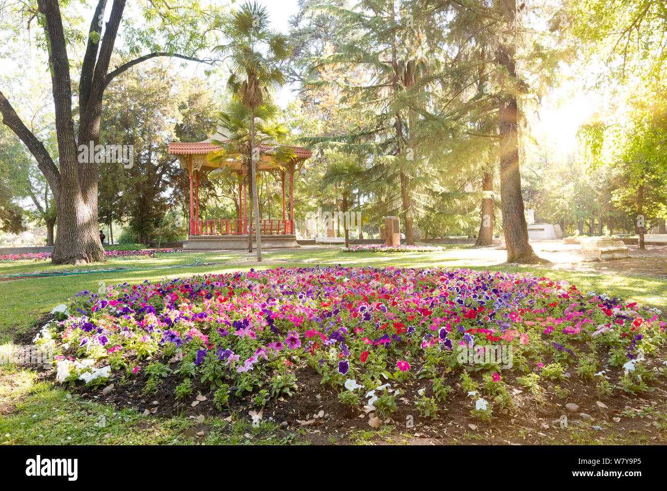 Tibet garden at O’Higgins public park in downtown Santiago, Chile Stock Photo