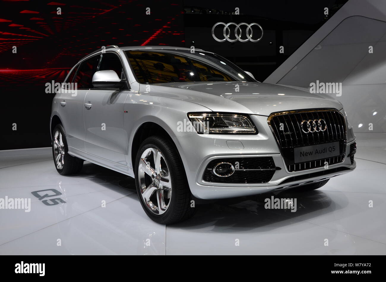 An Audi Q5 car is displayed during the 15th Shanghai International Automobile Industry Exhibition, known as Auto Shanghai 2013, in Shanghai, China, 21 Stock Photo