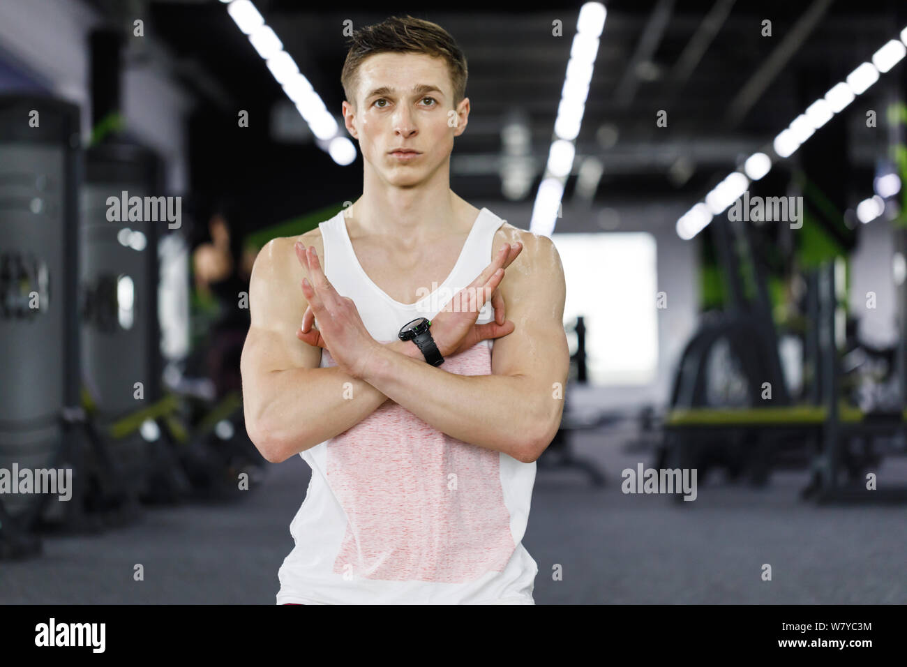 Athletic man wearing white hi-res stock photography and images - Alamy