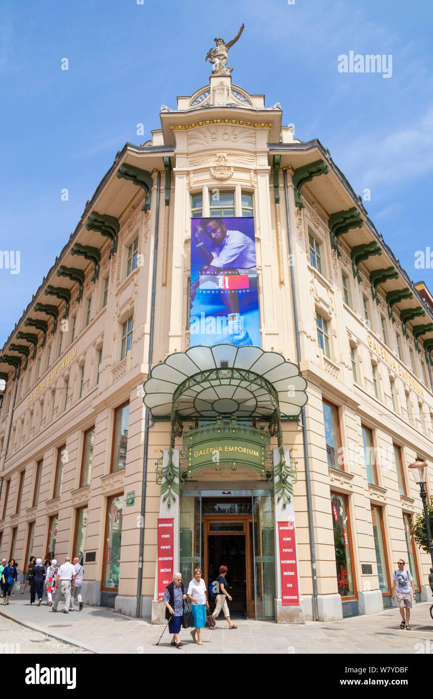 Front door entrance of the Art Nouveau building the famous Emporium