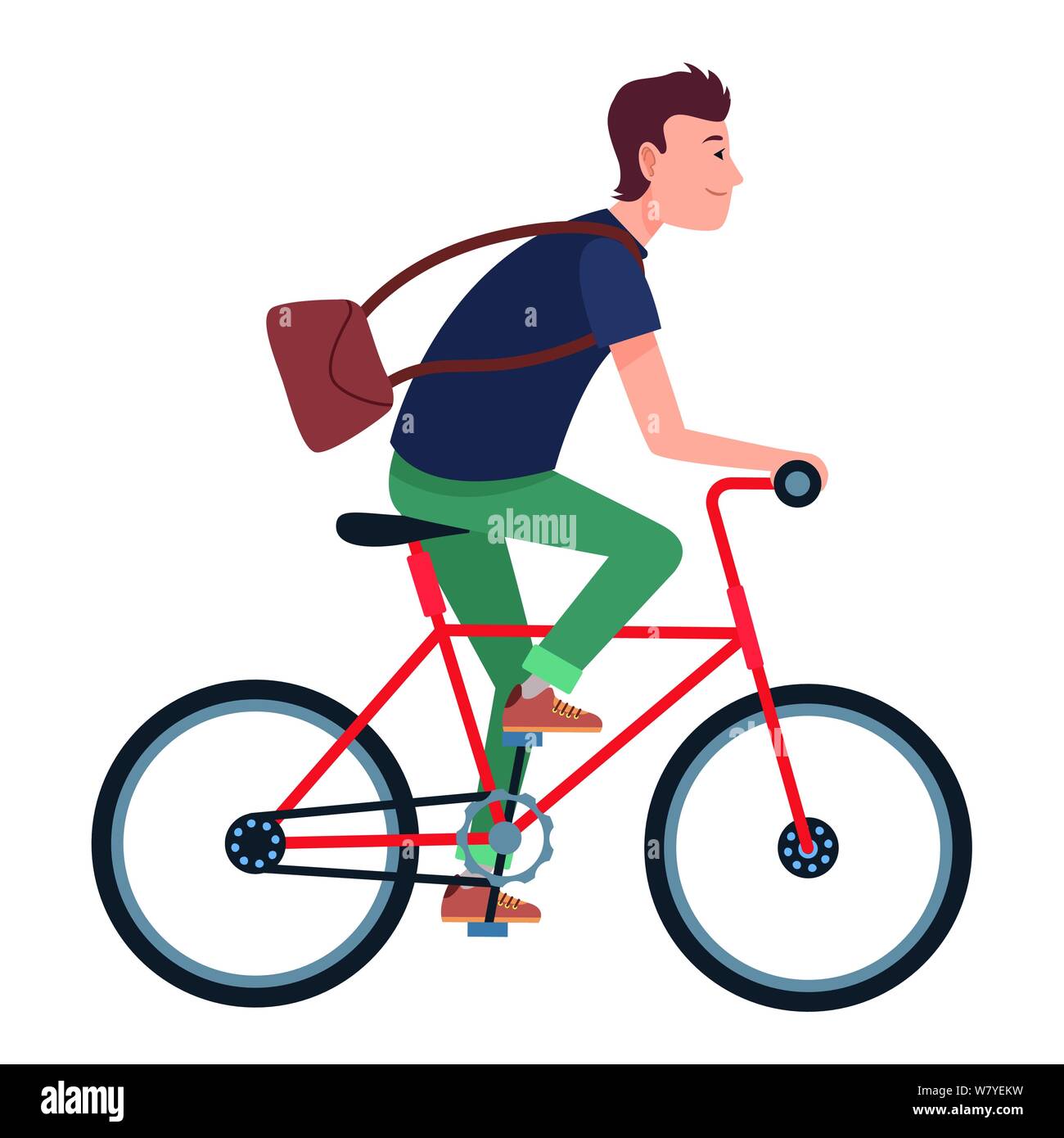 Young man riding on bicycle cartoon Stock Vector Image & Art - Alamy