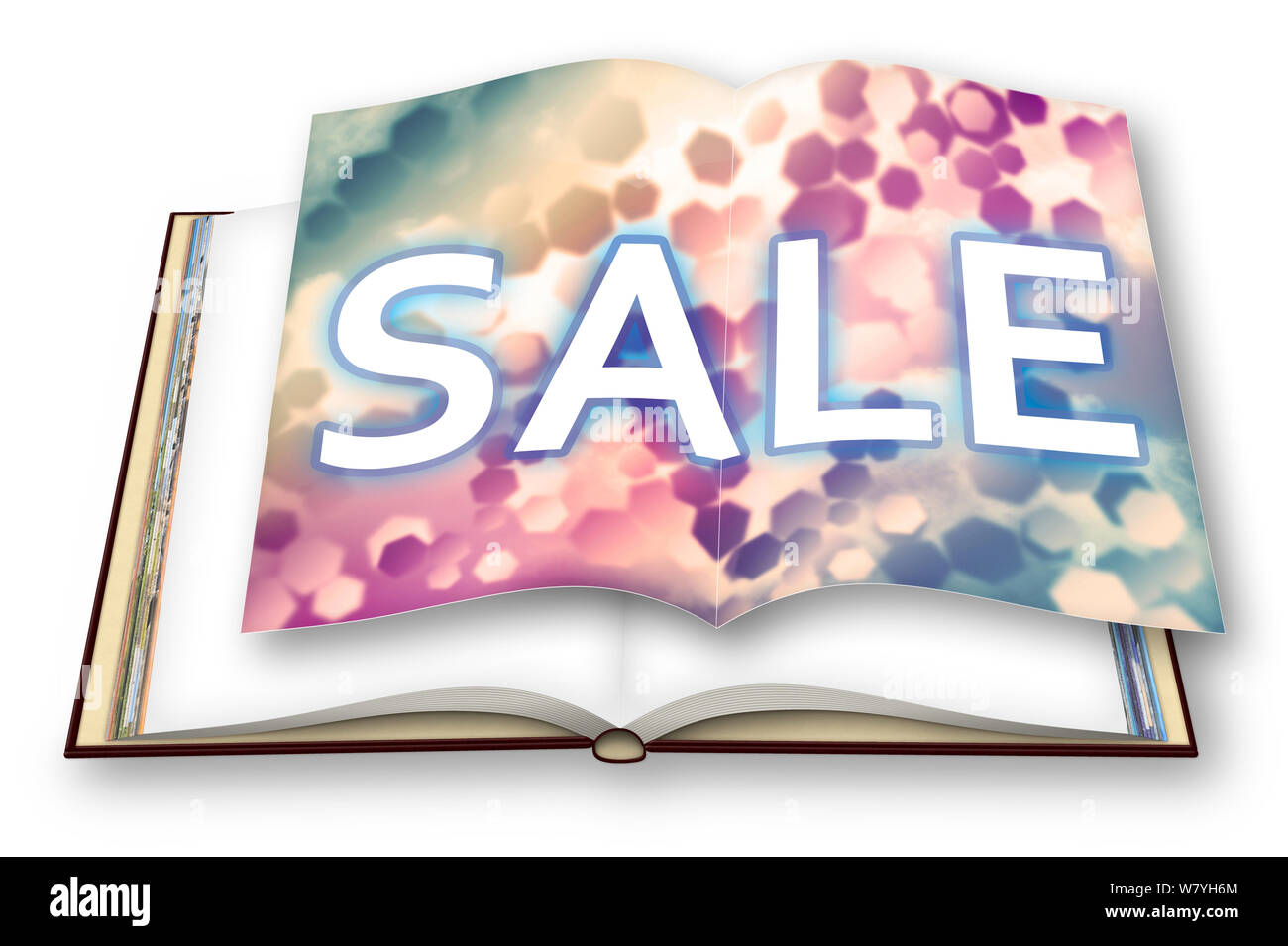 3d Render Of An Opened Photobook With Colored Sale Conceptdetail