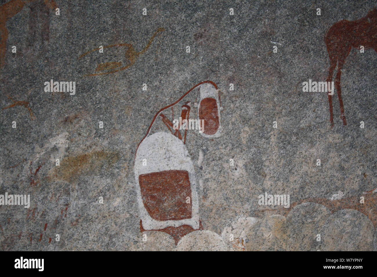 San rock paintings, Matobo Hills, Zimbabwe. January 2011. Stock Photo