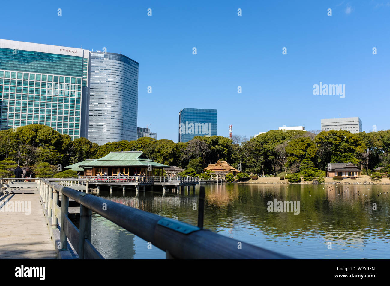 The Hama Rikyu gardens in Tokyo Stock Photo