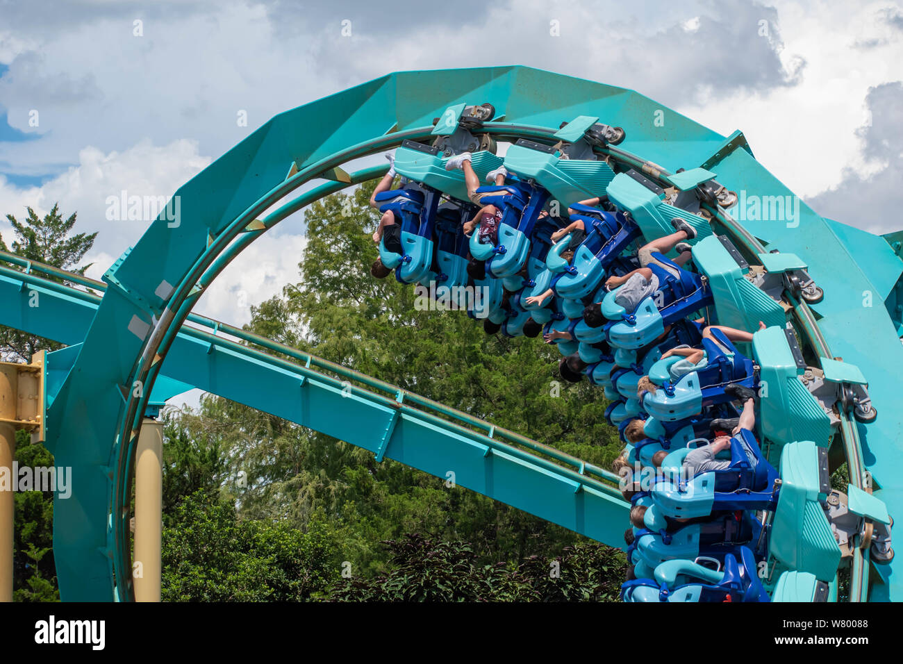 Orlando, Florida . July 31, 2019. People enjoying amazing Kraken ...