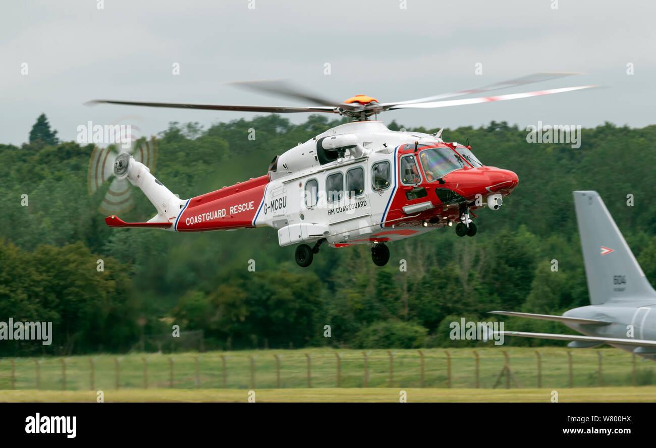 AW139 Search and Rescue Helicopter of HM Coastguard at the Royal International Air Tattoo Stock Photo