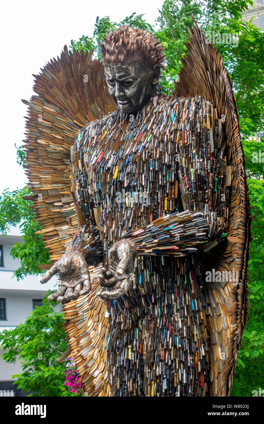 The Knife Angel sculpture by Sculptor Alfie Bradley made from over ...
