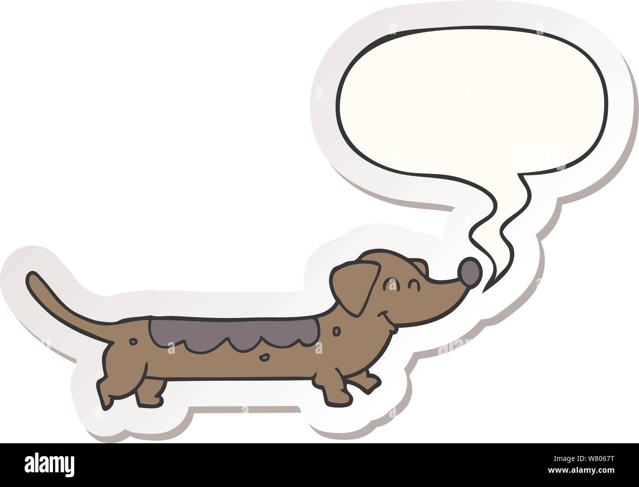 cartoon dog with speech bubble sticker Stock Vector Image & Art - Alamy