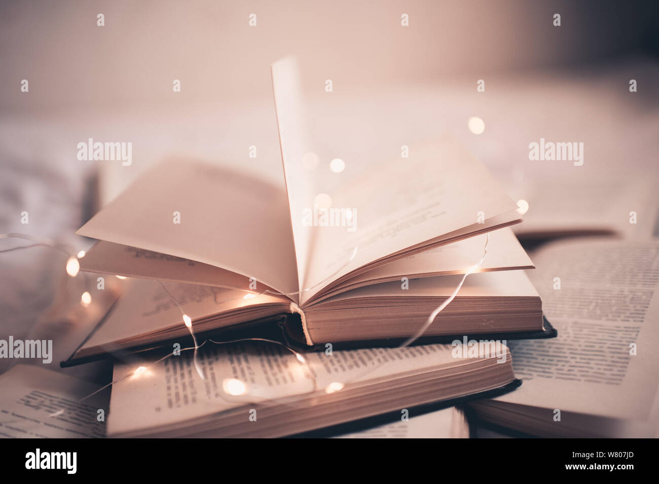 Open Aged Book With Magic Christmas Lights Closeup Good Morning Night Time Stock Photo Alamy Open Aged Book With Magic Christmas Lights Closeup Good Morning Night Time Stock Photo Alamy