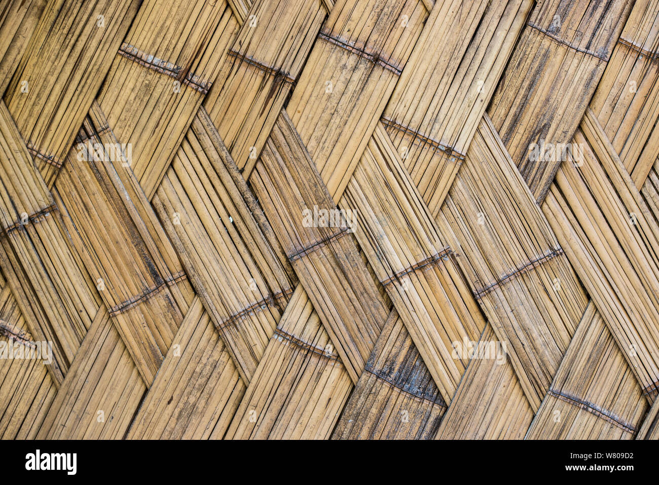 Bamboo wall detail, Nagaland, North East India, October 2014. Stock Photo