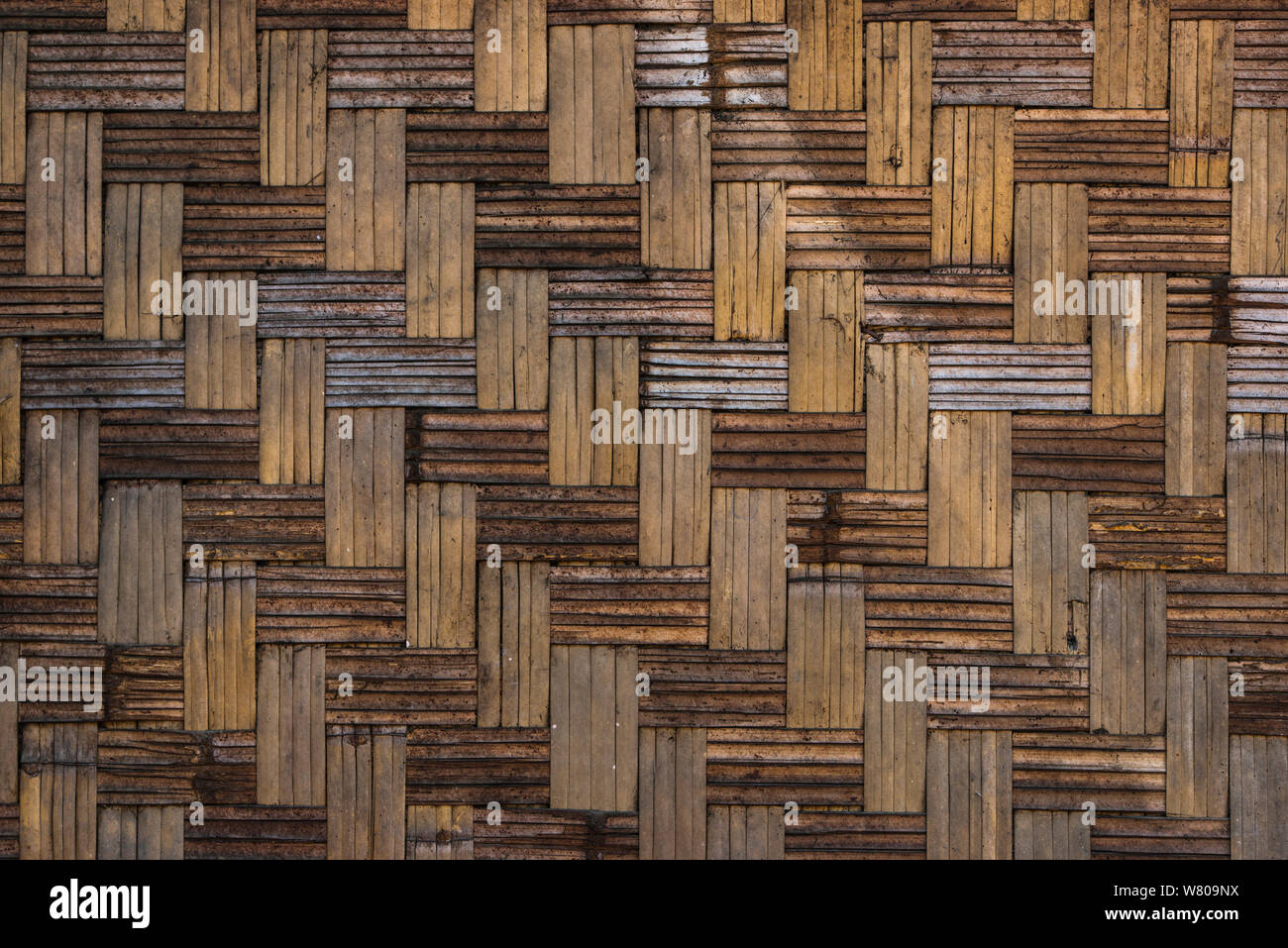 Detail of weaving pattern on bamboo wall, Naga Tribe, Nagaland, North