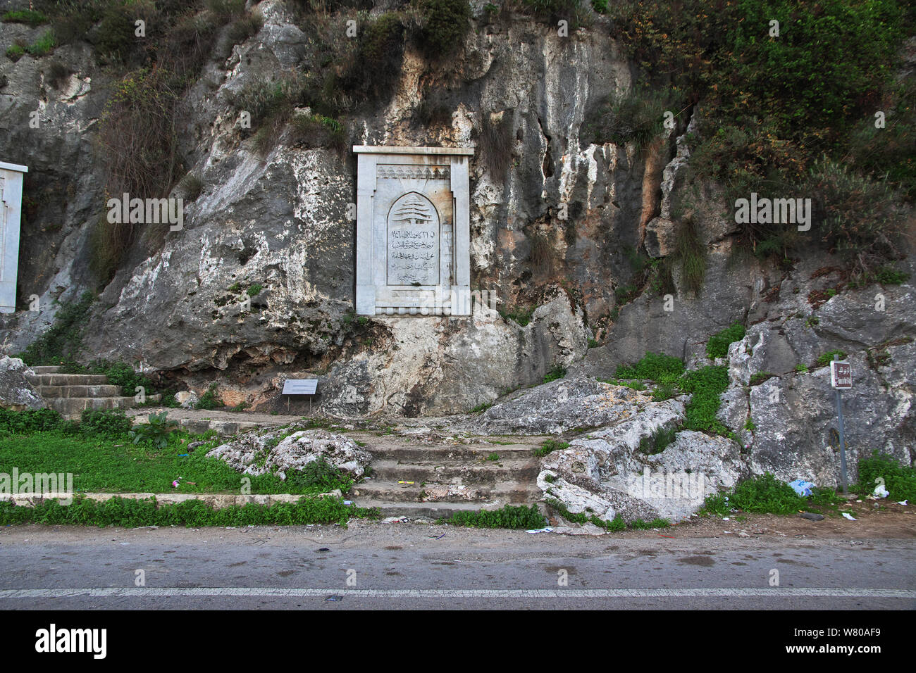 Beirut, Lebanon 31 Dec 2017. Nahr al kalb Dog river, Lebanon Stock