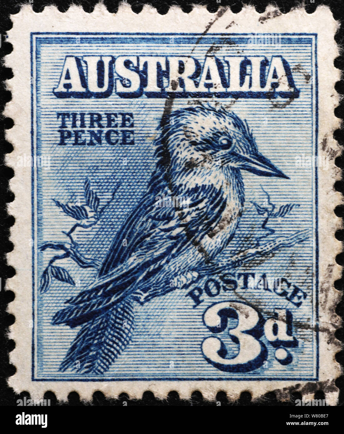 Kookaburra on old australian postage stamp Stock Photo Alamy
